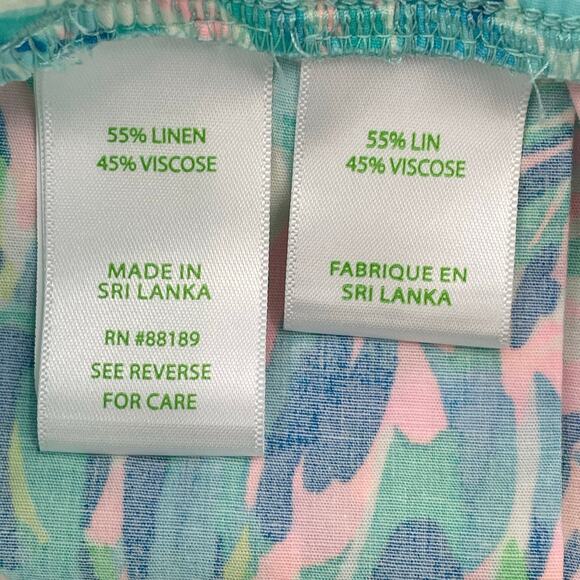 Lilly Pulitzer Ocean View Shorts, Blue Ibiza Cabana Print, Sz. S. Tropical Beach - Picture 5 of 8